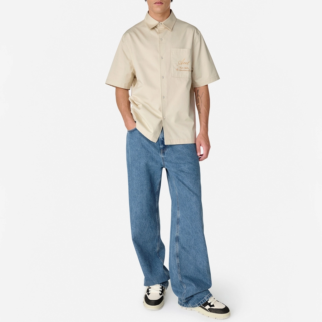 Axel Arigato Stitch Logo Cotton-Poplin Shirt - S